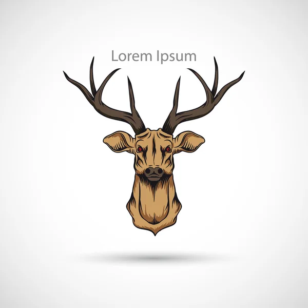 Label with a reindeer head. Vector. — Stock Vector