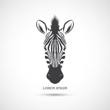 Zebra başlı bir etiket. Vektör.