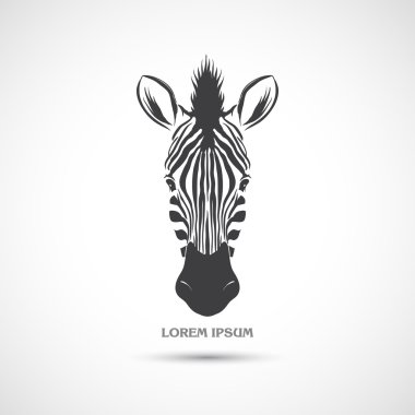 Label with the head of a zebra. Vector. clipart
