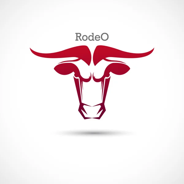 Bull's head etiketle. Rodeo. — Stok Vektör