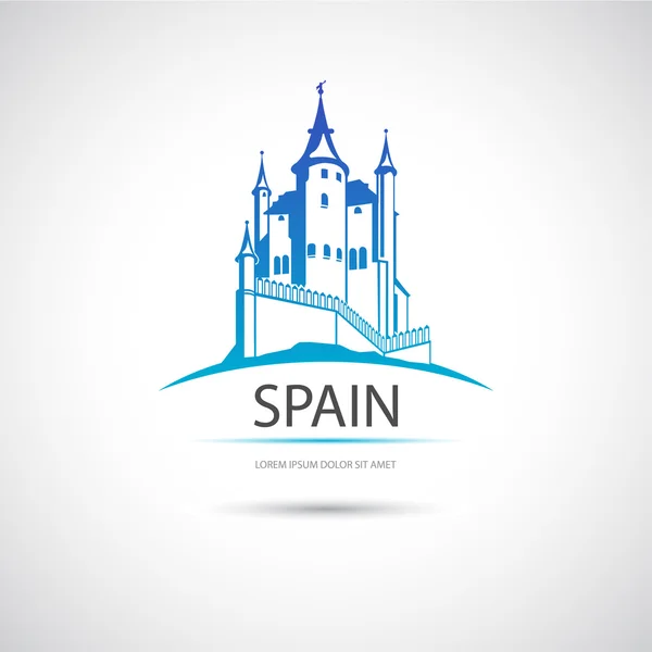 etiket görüntü ile İspanyol castle. vektör