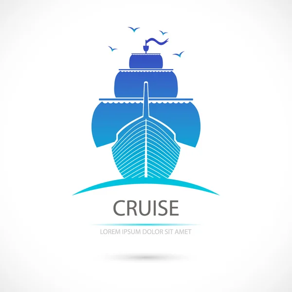 Label met zeilen. Zee cruise. vector. — Stockvector