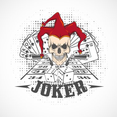 Joker kartı. amblem casino.