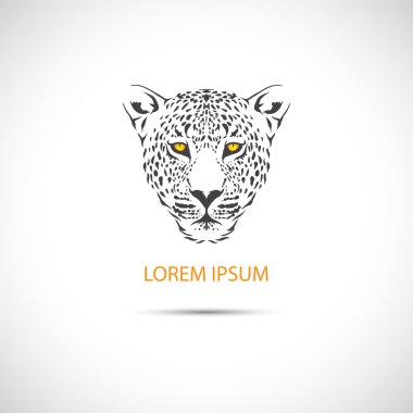 etiket leopar kafa. vektör.
