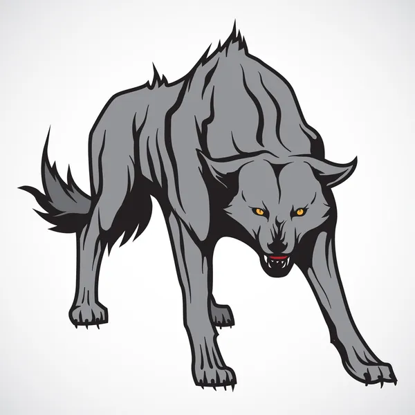 Vector image of the evil wolf. — Stock Vector