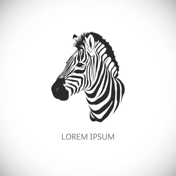 Label with the head of a zebra. Vector. — Stock Vector