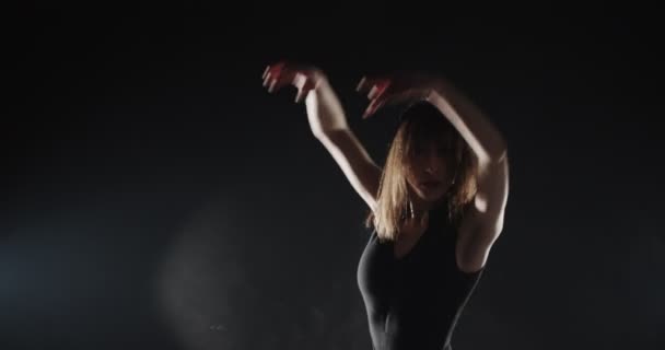 Ballerine Plie Dos Tout Faisant Exercice Studio Silhouette — Video