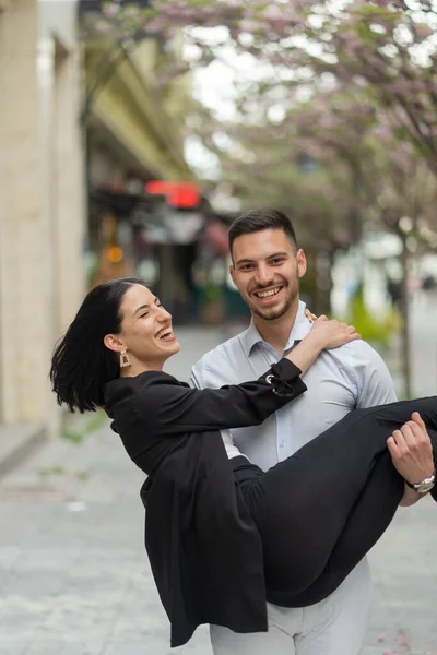 Happy Business Couple Having Great Time Together — Stockfoto