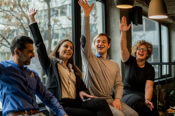 Grupo Gente Negocios Increíble Hermosa Divierten —  Fotos de Stock