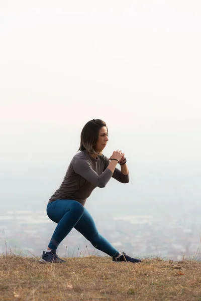 Amazing Active Woman Stretching Her Legs — Fotografia de Stock
