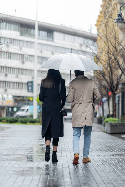 Dos Personas Negocios Increíbles Hermosas Están Hablando Caminando — Foto de Stock
