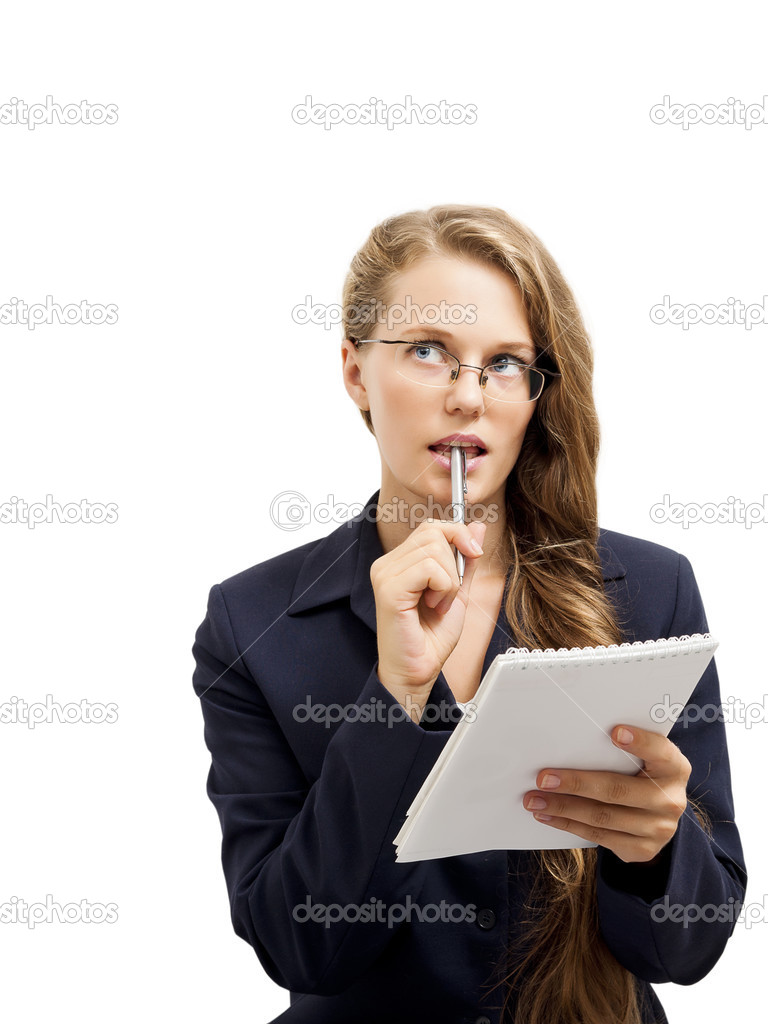 Businesswoman with pen