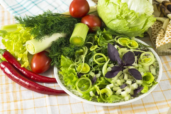 Verse groene salade — Stockfoto