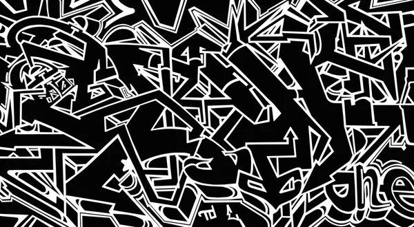 Modèle Dessin Animé Noir Blanc Sur Fond Noir Design Abstrait — Photo