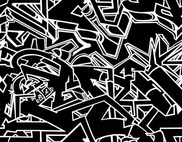 Motif Dessin Animé Noir Blanc Sur Fond Noir Design Abstrait — Photo