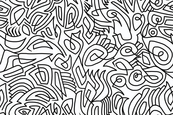 Patrón Dibujos Animados Blanco Negro Sobre Fondo Blanco Diseño Abstracto —  Fotos de Stock