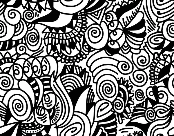 Black White Cartoon Pattern White Background Abstract Design Seamless Background — Stock Photo, Image