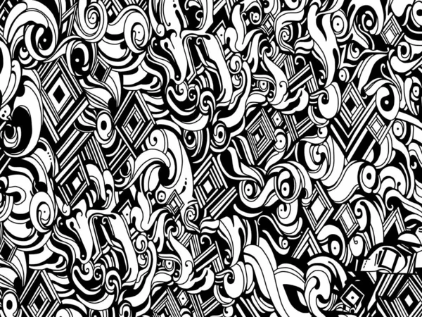 Black White Cartoon Pattern White Background Abstract Design — Stock Photo, Image