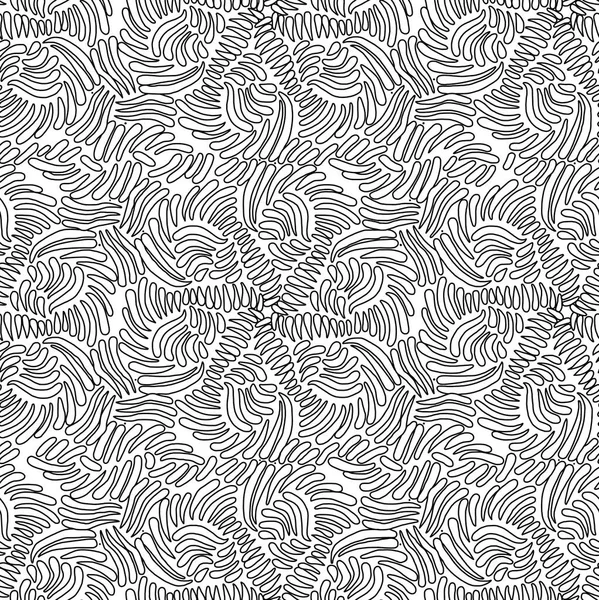 Black and white cartoon pattern on a white background, abstract design, seamless background.