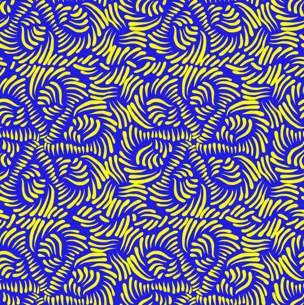 Абстрактный Цветочный Узор Желтыми Линиями Синем Фоне — стоковое фото