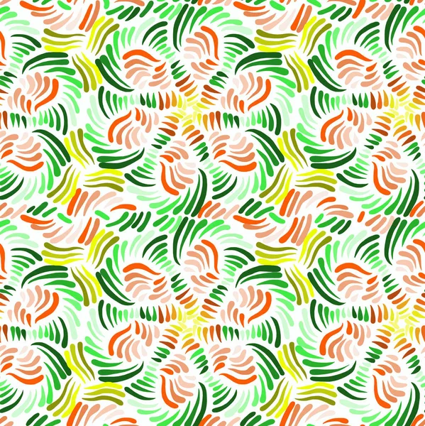 Abstract Floral Pattern Green Tones White Background Seamless Pattern — Stockfoto