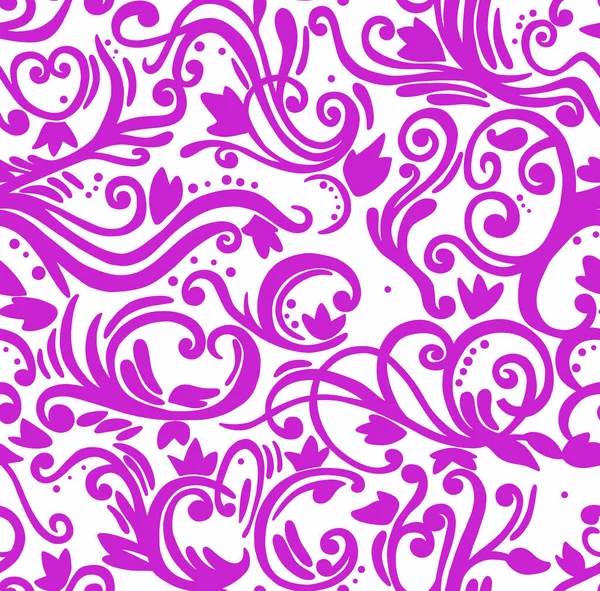 Pink floral pattern pattern on white background, abstract design, seamless background.