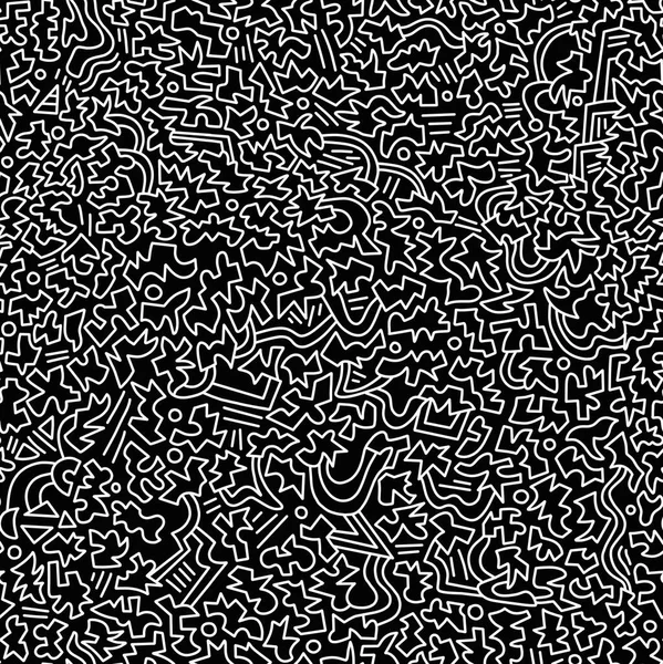 Черно Белый Рисунок Черном Фоне Абстрактный Дизайн Бесшовный Фон — стоковое фото
