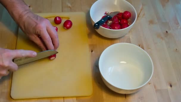 Salada de rabanete — Vídeo de Stock