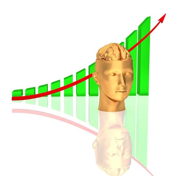 Gráfico de flechas - cerebro —  Fotos de Stock