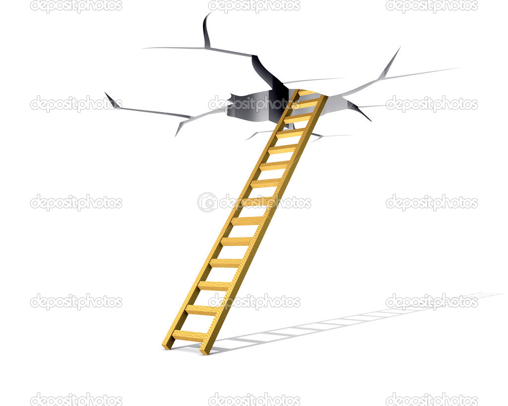 Ladder in a crack