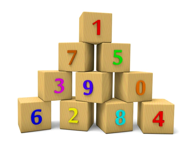 Cubi numerati — Foto Stock