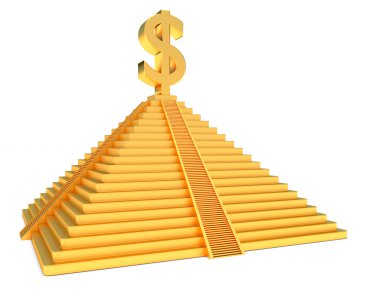 Golden pyramid dollar clipart