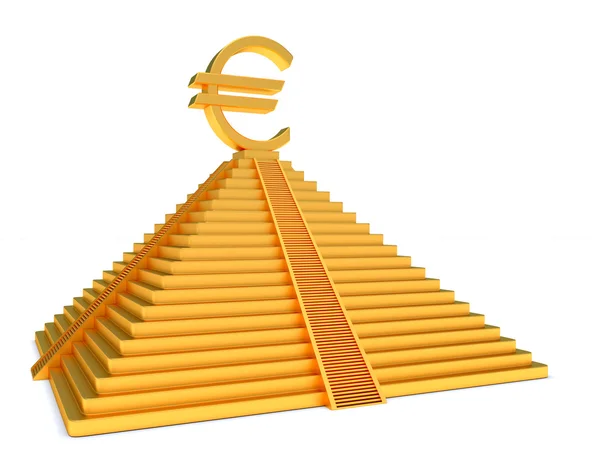 黄金金字塔和欧元 — 图库照片