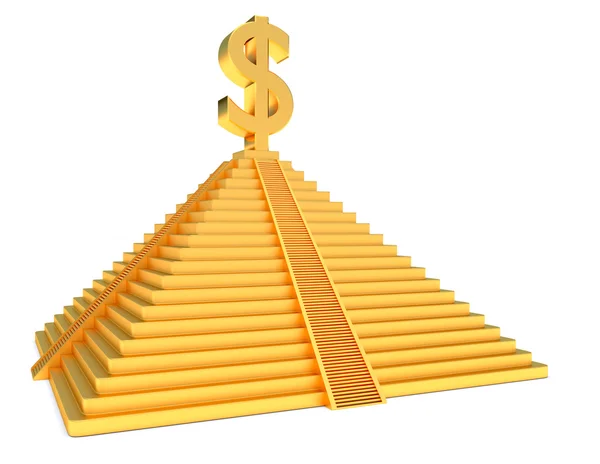 Golden pyramid dollar — Stock Photo, Image