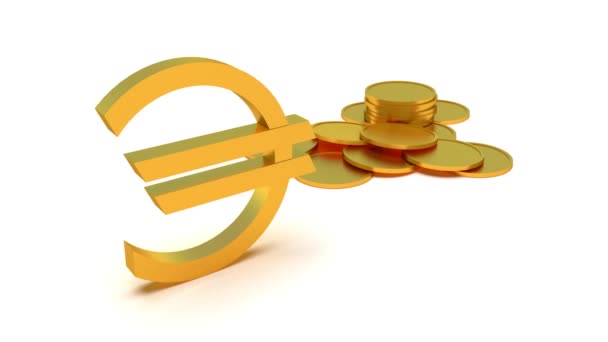 Euron tecken rotation — Stockvideo