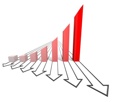Kırmızı oklu iş grafiği