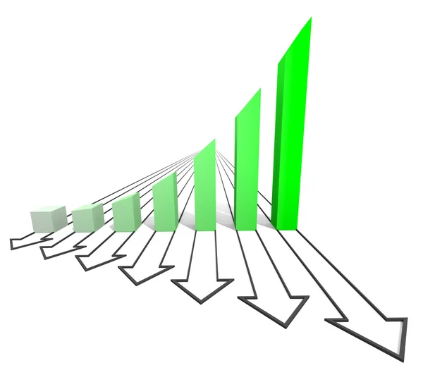 Pfeilförmige Geschäftstabelle grün — Stockfoto