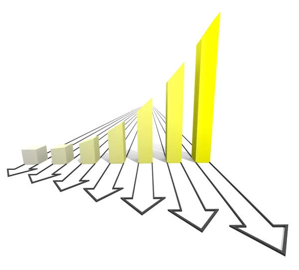 Arrowed gráfico de negócios amarelo — Fotografia de Stock