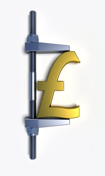 Pound sterling golden sign — Stock Photo, Image