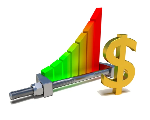 Business chart and dollar sign — Stock Photo, Image