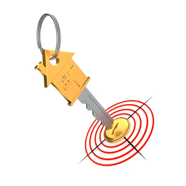 Gold key and target — Zdjęcie stockowe