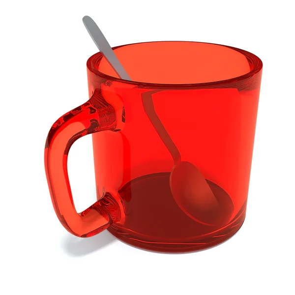 Glas cup med sked — Stockfoto