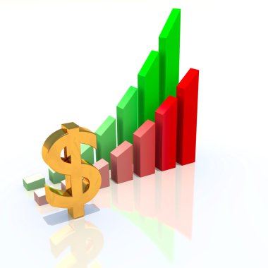 iş grafiği ve dolar işareti