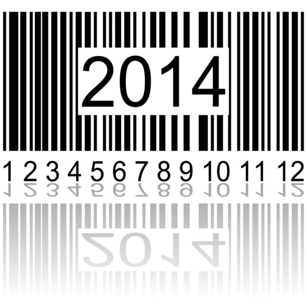 2014 auf dem Barcode — Stockvektor