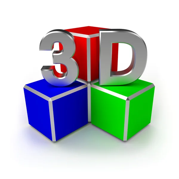 3D立方体 — 图库照片