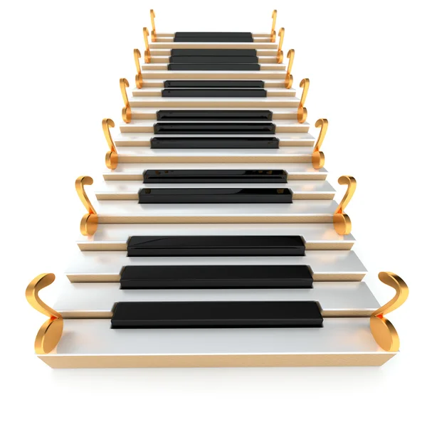 Klavírní schodiště a poznámky — Stock fotografie