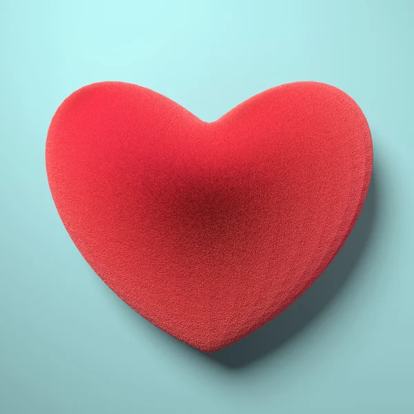Kürk kırmızı kalp — Stok fotoğraf