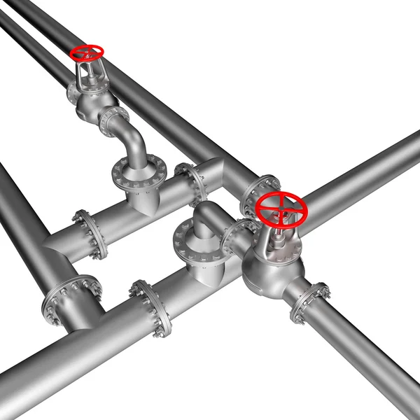 Valvole di linea del tubo — Foto Stock