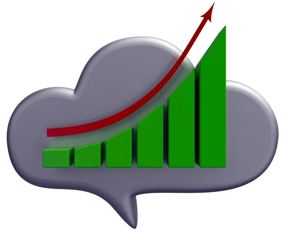 Zakelijke cloud en grafiek pictogram — Stockfoto