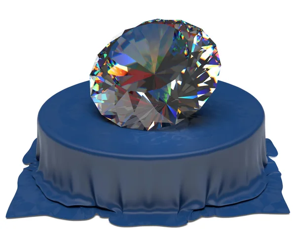 Diamante sobre tela de seda azul — Foto de Stock